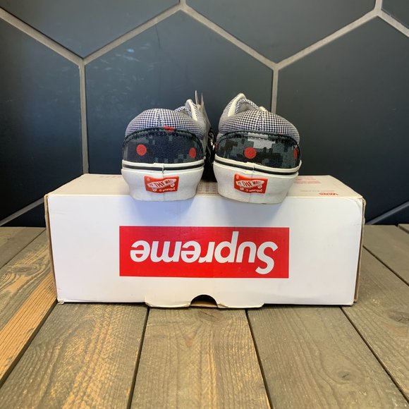 New W/ Damaged Box! Mens Vans Era Pro Comme Des Garcon Navy Digi Camo Size 4 - Picture 4 of 6